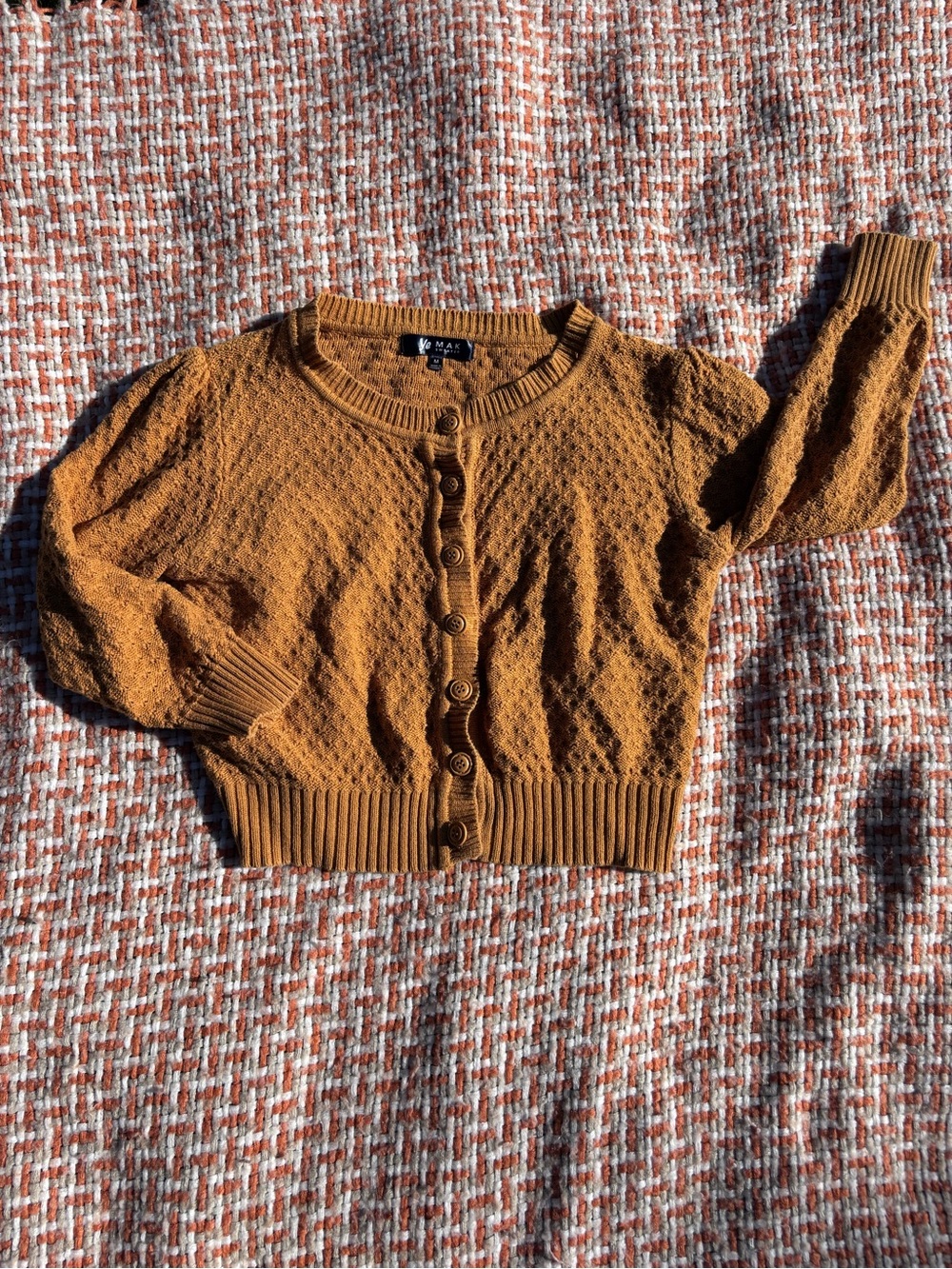 Mustard crop top cardigan